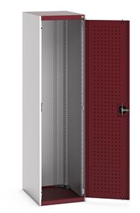 40018093.** cubio cupboard with perfo doors. WxDxH: 525x650x2000mm. RAL 7035/5010 or selected